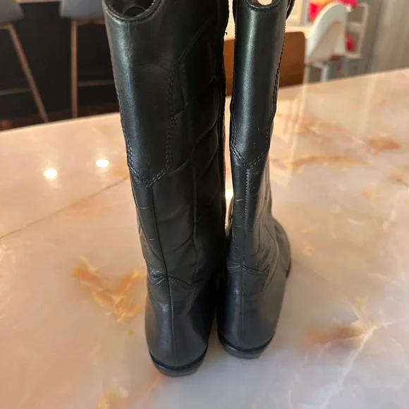 - white mountain black leather cowgirl boots - Picture 4 of 7